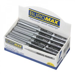 Маркер BuroMAX BM8709-24 Silver 1-2мм серебро