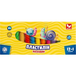 Пластилин круглый 12 цветов+1 Золотой цвет в подарок