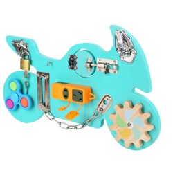 Деревянная игрушка бизиборд мотоцикл