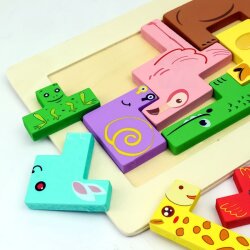 Деревянная игрушка Пазлы тетрис, головоломка