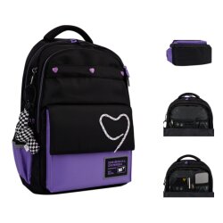 Рюкзак школьный YES TS-48 Purple Hearts