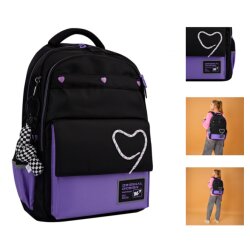 Рюкзак школьный YES TS-48 Purple Hearts