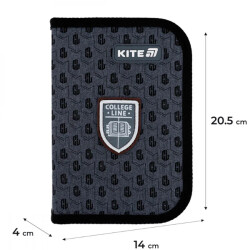 Пенал Kite 1 отделение с наполнением 2 отворота K25-622H-2 College Line