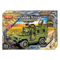 Конструктор "Военная техника" "Teko", 389 деталей, бронеавтомобиль "БАРС-6"
