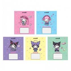 Тетрадь 12 листов клетка Hello Kitty УФ лак