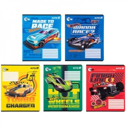 Тетрадь 12 листов клетка Hot Wheels УФ лак