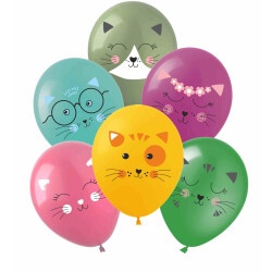 Шарики 12" Котики, ЦЕНА ЗА УП. 50ШТ