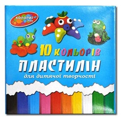 Пластилин 10 цветов, 195гр