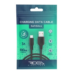 Кабель USB Ridea RC-M124 Soft Silico Type-C 3A (Черный)