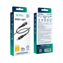 Кабель USB Ridea RC-RL15 RGB Light Type-C to Lightning 30W 1.2m (Черный)
