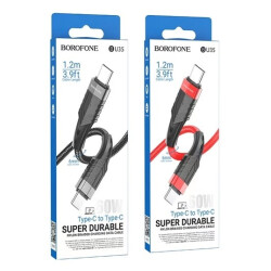Кабель Borofone BU35 60W Type-C to Type-C 1,2m (Красный)