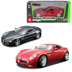 Автомодель - ALFA 8C COMPETIZIONE (2007) (красный металлик, 1:32)