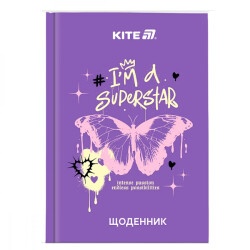 Дневник В5 твердая обложка Kite Superstar girl