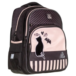 Рюкзак SchoolPack 2 отделения 38x28x17 см, полиэстер, "Black Cat"