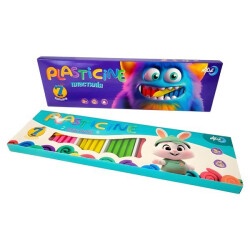 Пластилин 7 цветов, 140г, со стеком