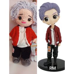 Коллекционная мягкая игрушка амигуруми Ким Намджун RM, БТС