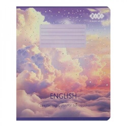Тетрадь 36 листов клетка предметная - Английский язык CLOUDS