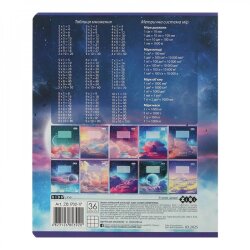 Тетрадь 36 листов клетка предметная - Геометрия CLOUDS