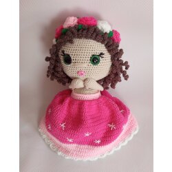 Мягка игрушка амигуруми кукла-букет